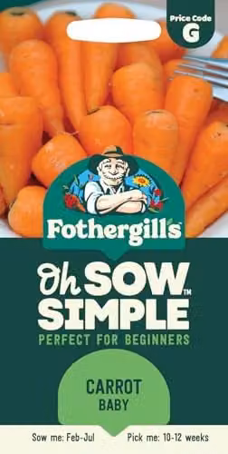 Mr Fothergill's Oh Sow Simple Orange Baby Carrot Vegetable Seeds – 1