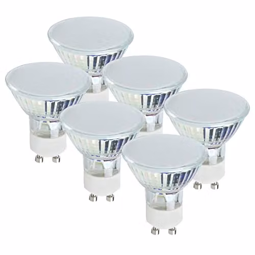 MiniSun Pack of 6 3W GU10 Energy Saving LED Light Bulbs, 3000K Warm White