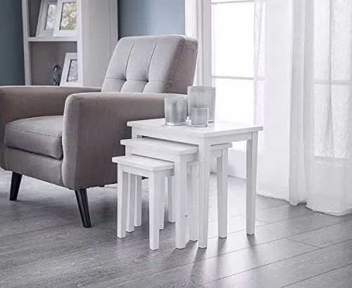Julian Bowen Cleo Nest of Tables in White Rubberwood – 3