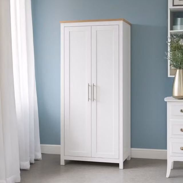 Home Treats Modern Bedroom Furniture Set with Wooden Pine Top in White and Grey