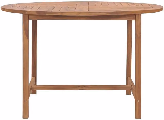 Berkfield Home Garden Solid Wood Teak Dining Table in Brown, Diameter: 110 cm, Height: 75 cm