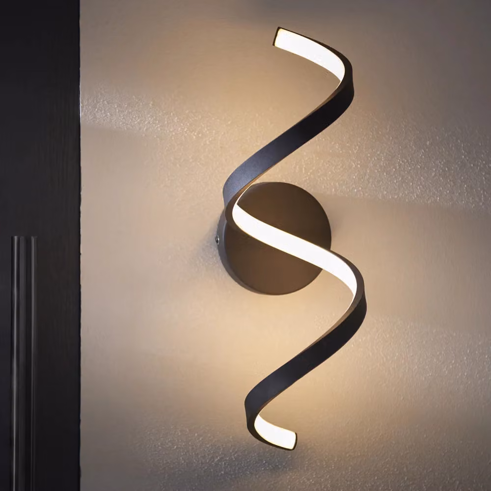 Loops Non Automatic Outdoor LED Wall Light in Black with White Diffuser – 4