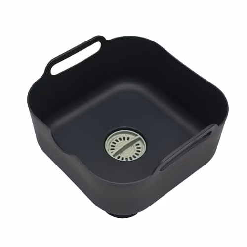 ReBorn Recycled Plastic Washing Up Bowl with Handles and Feet, 9L, Sage Green and Charcoal Grey