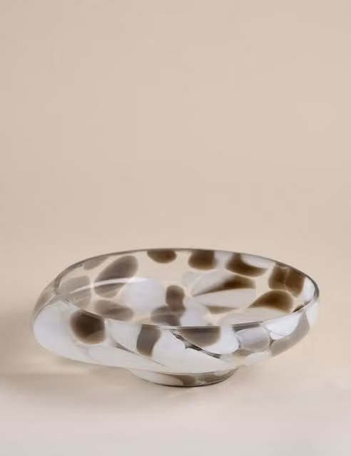 M&S Medium Multicolour Confetti Glass Centrepiece Bowl
