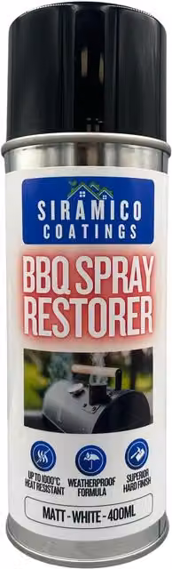 SIRAMICO COATINGS White Opaque Spray Paint for BBQ, Firepits and Smokers