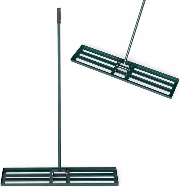 Kelvenix Heavy Duty Lawn Leveling Rake in Green, W: 117 cm, D: 25 cm