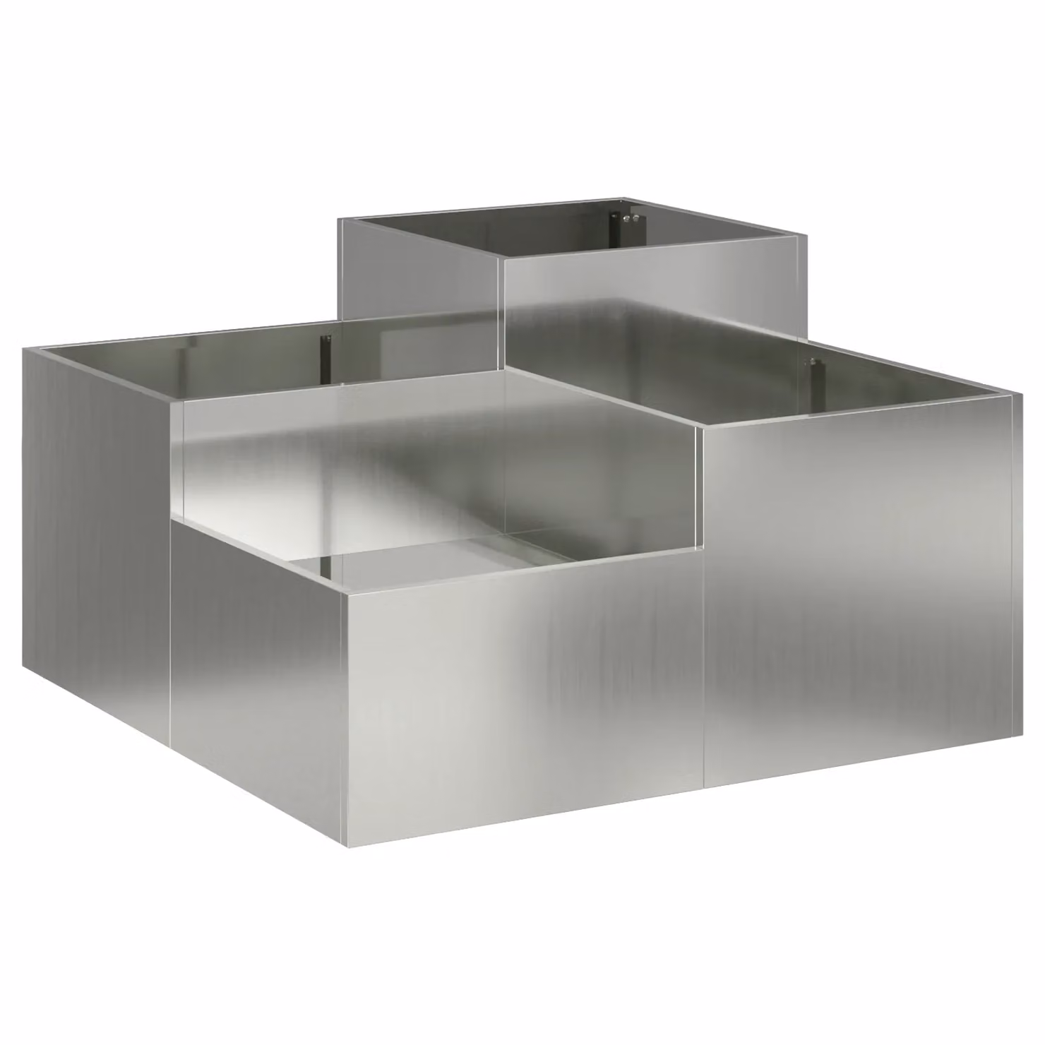 Berkfield Home Galvanised Steel Garden Planter Tub, Silver, W: 80 cm, D: 80 cm, H: 48 cm – 2