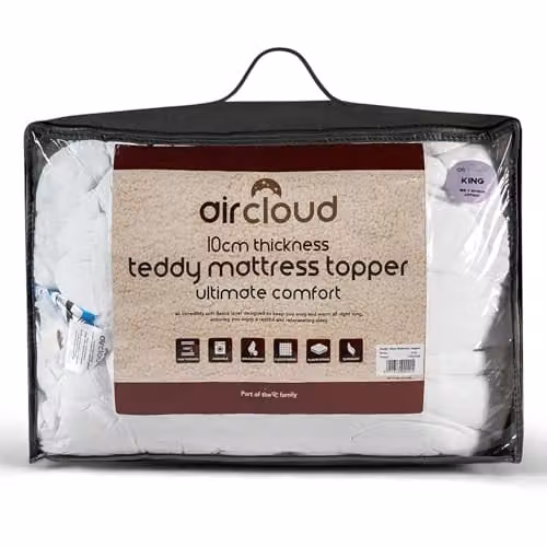 GC GAVENO CAVAILIA White Teddy Fleece Mattress Topper, Depth: 10 cm, W/D/H: 120 x 200 cm