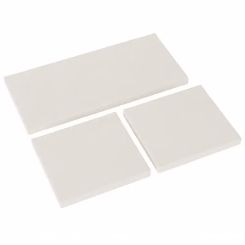 Outsunny Set of 3 Rectangular Outdoor Seat Cushion Pads for Rattan Furniture in Beige and White – 1