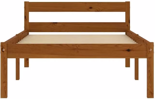 Berkfield Home Modern Solid Pine Wood Bed Frame, Honey Brown, W/D/H: 90 x 200 cm