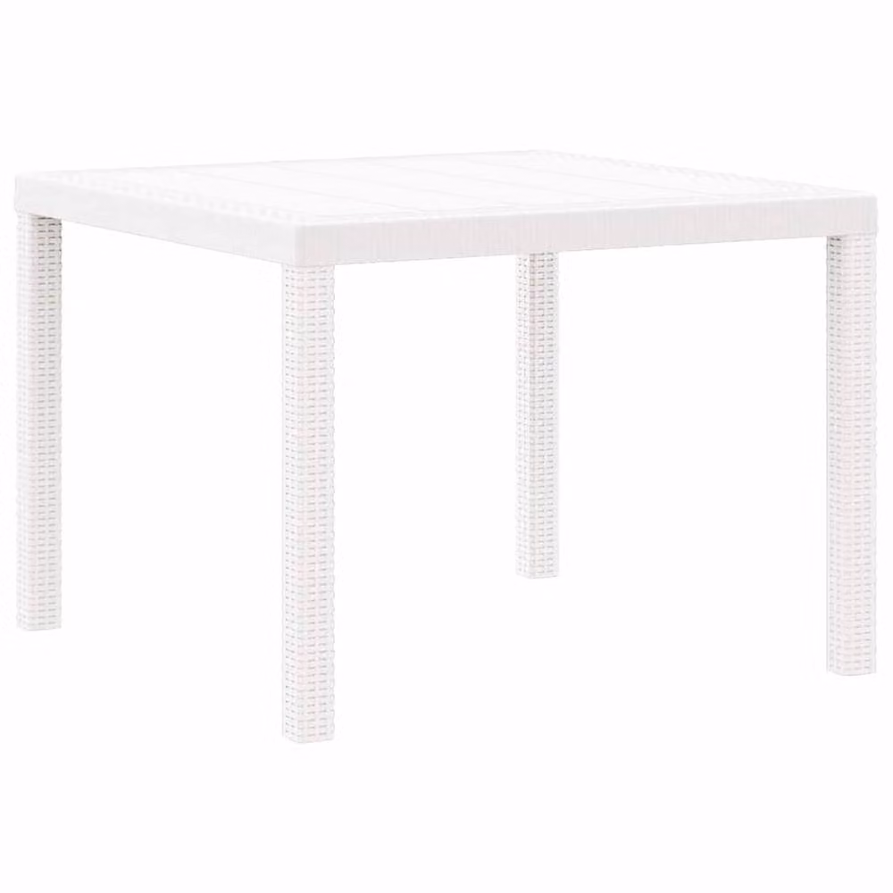 Berkfield Home White Poly Rattan Extendable Square Garden Table W/D/H: 100 x 100 x 73 cm – 2