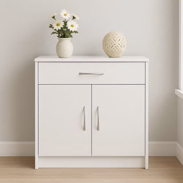 Home Treats Modern White Wooden Cabinet