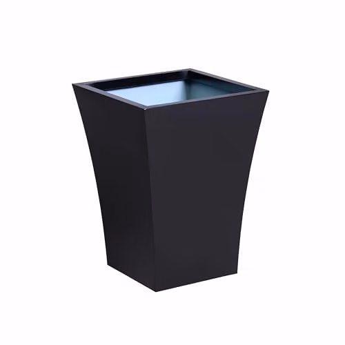 Primrose Black Galvanised Steel Square Flared Outdoor Planter Pot