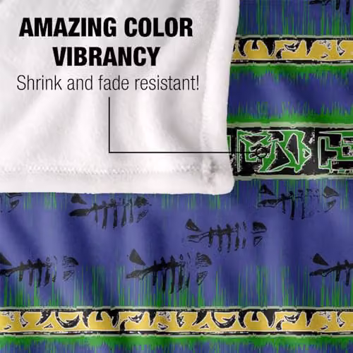 JQ Licensing Jl-Jp Tiki Tropical Blue Pattern Super Soft Fleece Throw Blanket in White and Blue, W/D/H: 152 x 127 cm – 3
