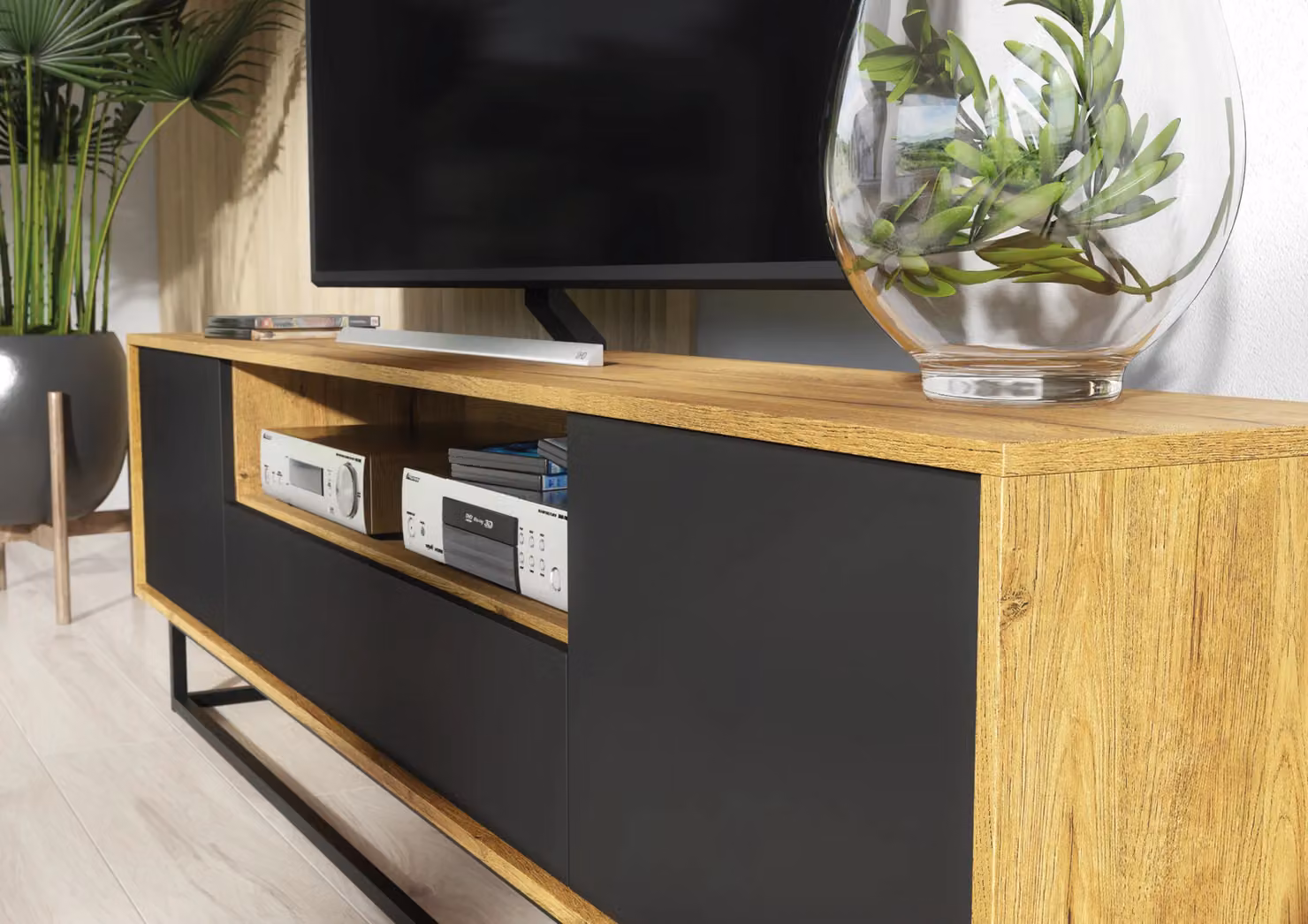 Mex Furniture LTD Loft Industrial TV Unit in Brown, W: 200 cm – 2