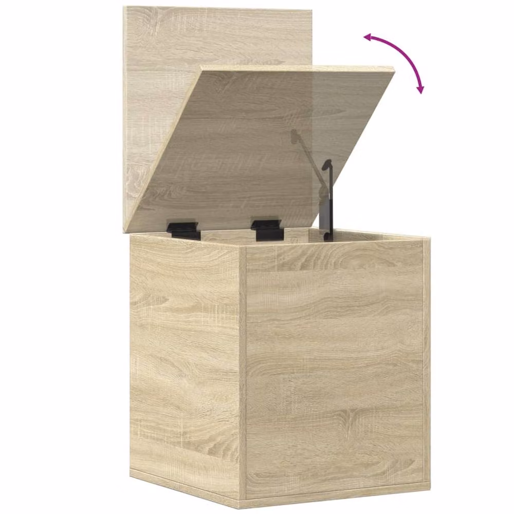 Berkfield Home Sonoma Oak Storage Box in Light Brown, W/D/H: 40 x 42 x 46 cm – 2