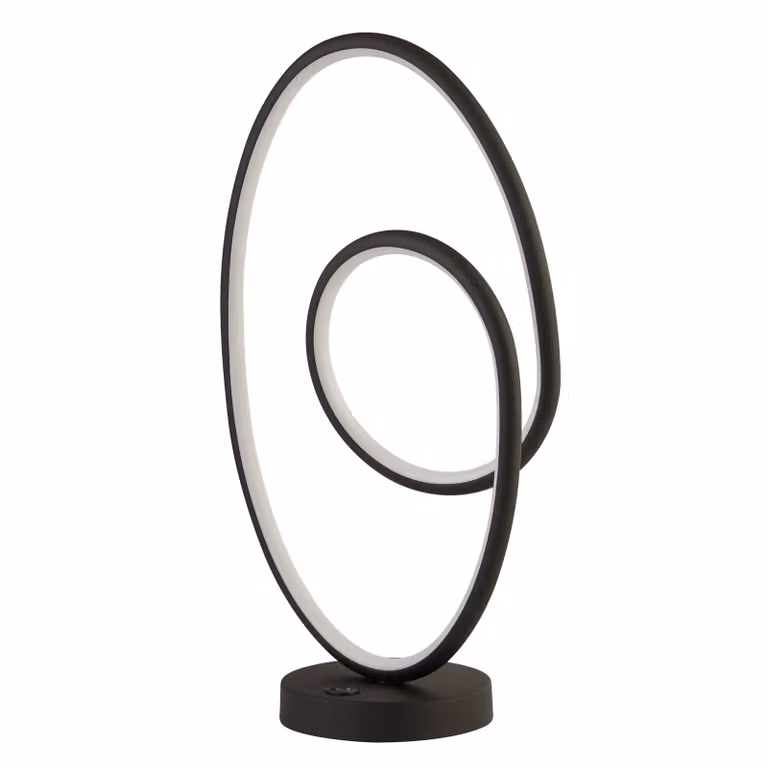 Lighting Collection LED Table Lamp with Touch Dimming in Black and Chrome