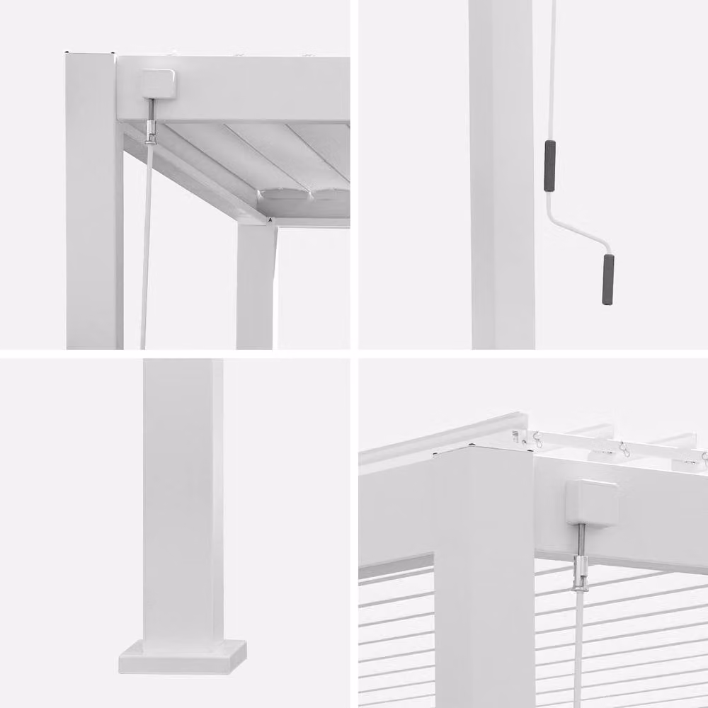 Sweekeek White Aluminium Louvered Pergola, W: 400 cm, D: 300 cm, H: 257 cm – 2
