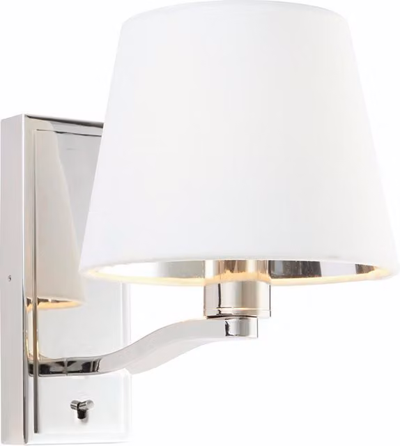 Perch & Parrow Tristan Modern Silver and White Wall Lamp