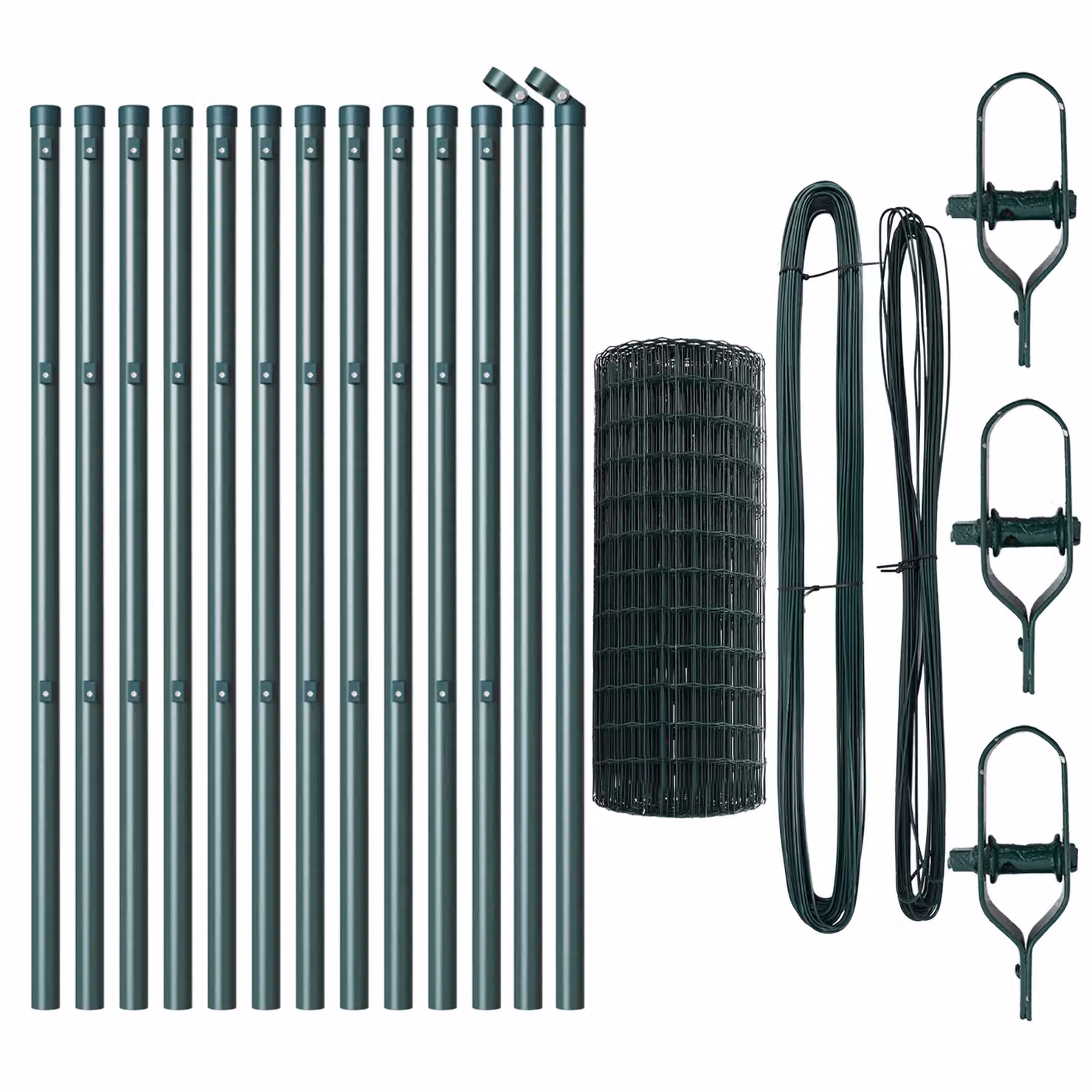 Berkfield Home Euro Fence with 13 Posts, Galvanised Steel, Green and Silver, 0.8 x 25 m – 3