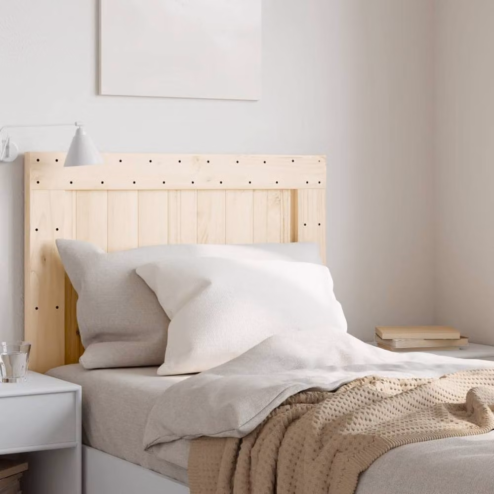 Berkfield Home Solid Pine Wood Headboard in Beige, W: 90 cm, H: 104 cm – 2