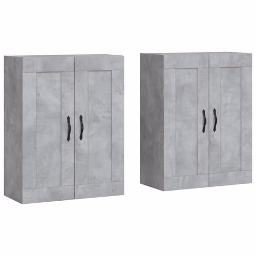 vidaXL Set of 2 Wall Mounted Cabinets in Concrete Grey Matt MDF