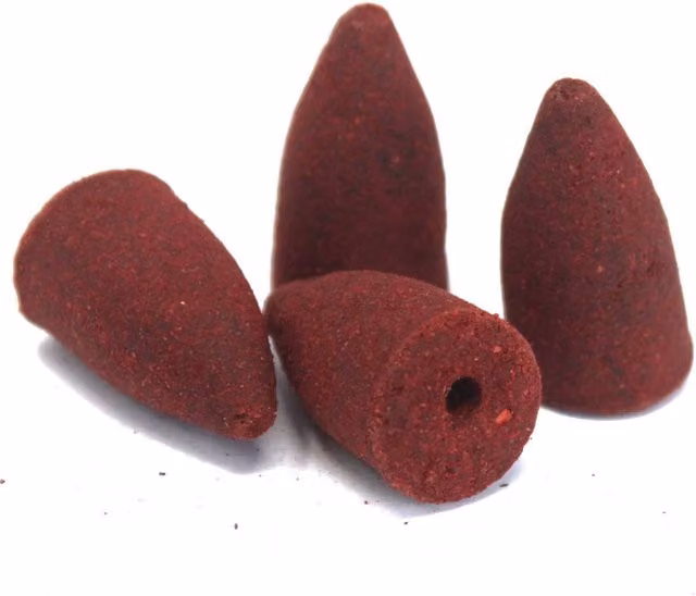 Aromatica Rose Backflow Incense Cones in Red with Floral Scent