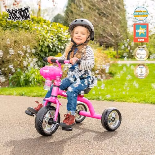 Xootz Bubble Go Pink Height Adjustable Tricycle for Kids with Bubble Machine – 2