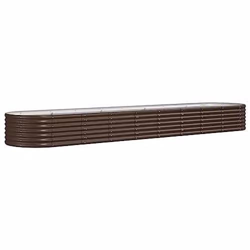 vidaXL Brown Galvanised Steel Garden Raised Bed W/D/H: 368 x 80 x 36 cm – 1