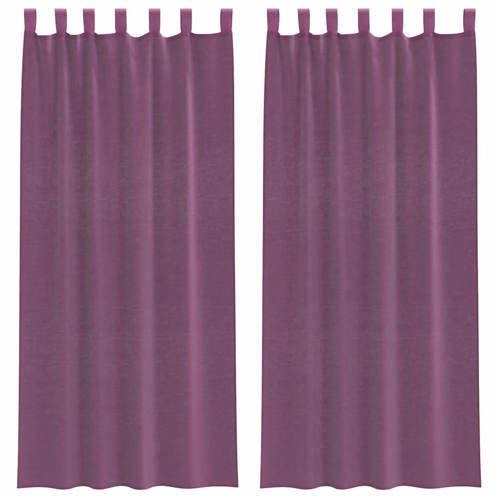 Berkfield Home Purple Voile Fabric Panel Curtains with Tabs, 2 Pack, W: 140 cm, H: 225 cm – 3