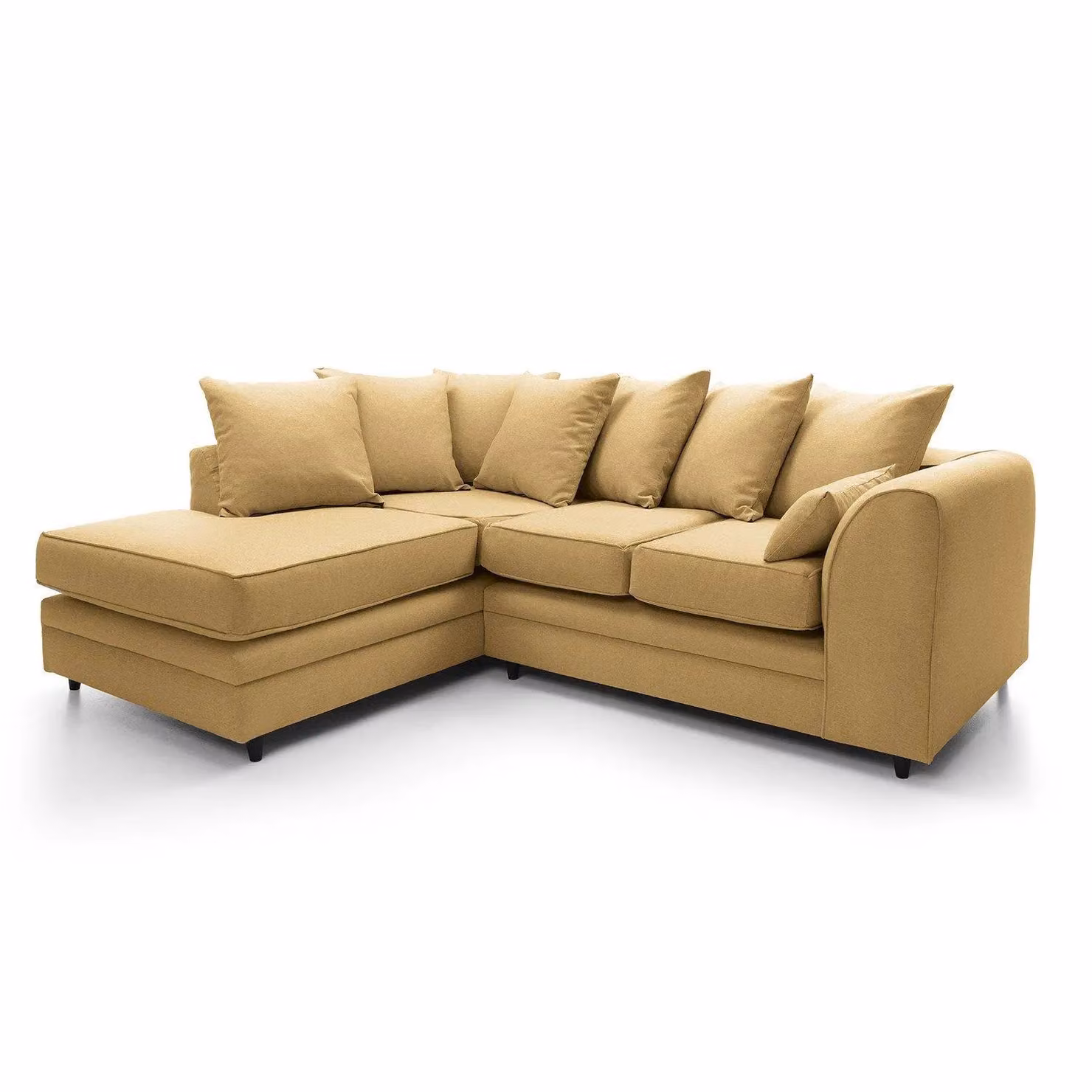 Abakus Direct Darcy Left Hand Facing L-Shaped Corner Sofa in Mustard Fabric, W: 212 cm, D: 164 cm, H: 90 cm – 2