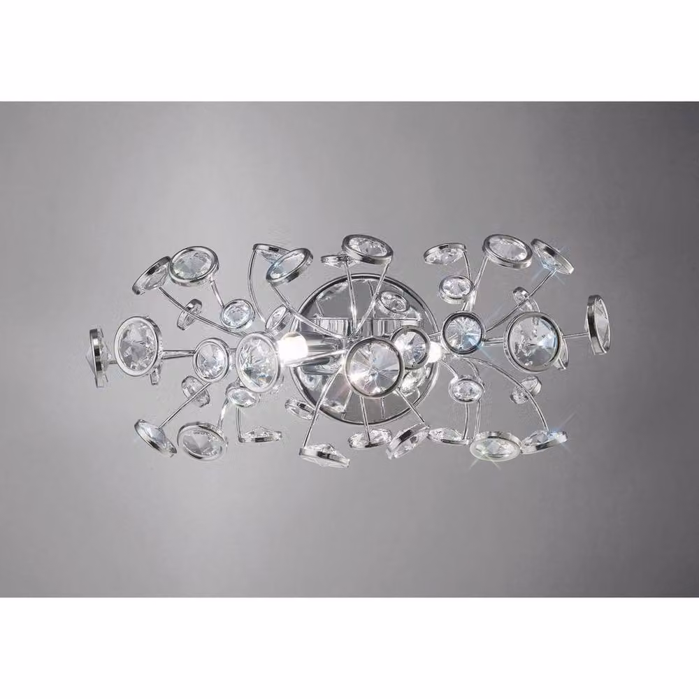 Netlighting Savanna 2-Light Wall Lamp with Grey Crystal and Polished Chrome Finish (G9) – 2