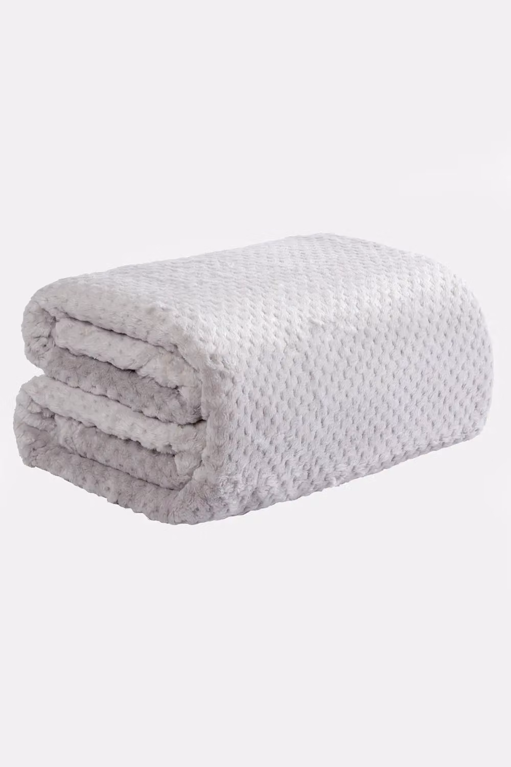 OHS Luxury Waffle Honeycomb Mink Throw in Grey/Silver, W/D/H: 150 x 200 cm – 2