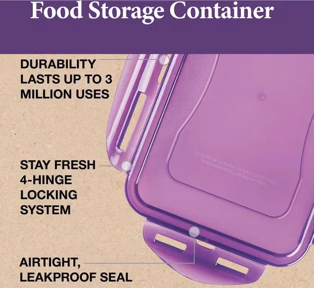LocknLock Airtight and Leakproof Food Storage Container Set, Multicolour Plastic and Silicone