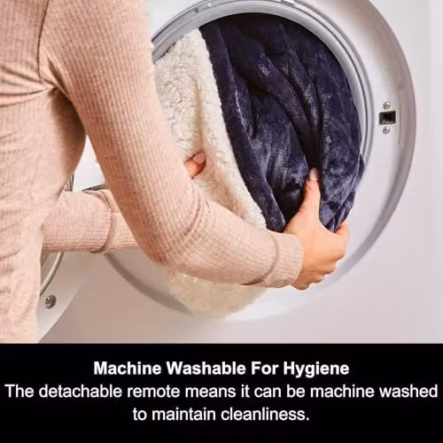 Morphy Richards EverCosy Small Fleece Electric Heated Throw in Blue, W: 160 cm, D: 130 cm – 12