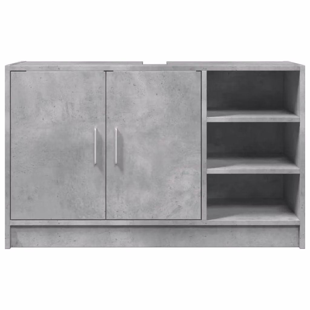 Berkfield Home Sink Cabinet in Concrete Grey, W/D/H: 90 x 29 x 55 cm – 2