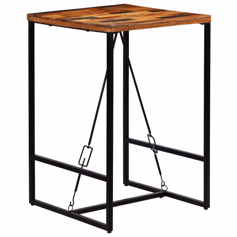 Berkfield Home Beautiful Bar Table in Brown Solid Reclaimed Wood, W/D/H: 70 x 70 x 106 cm – 2