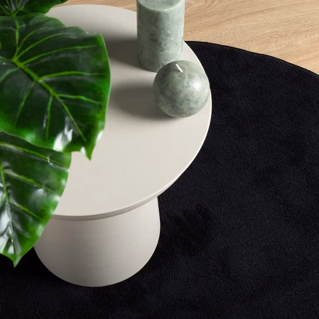 Berkfield Home Oviedo Round Short Pile Rug in Black, 200 cm – 4