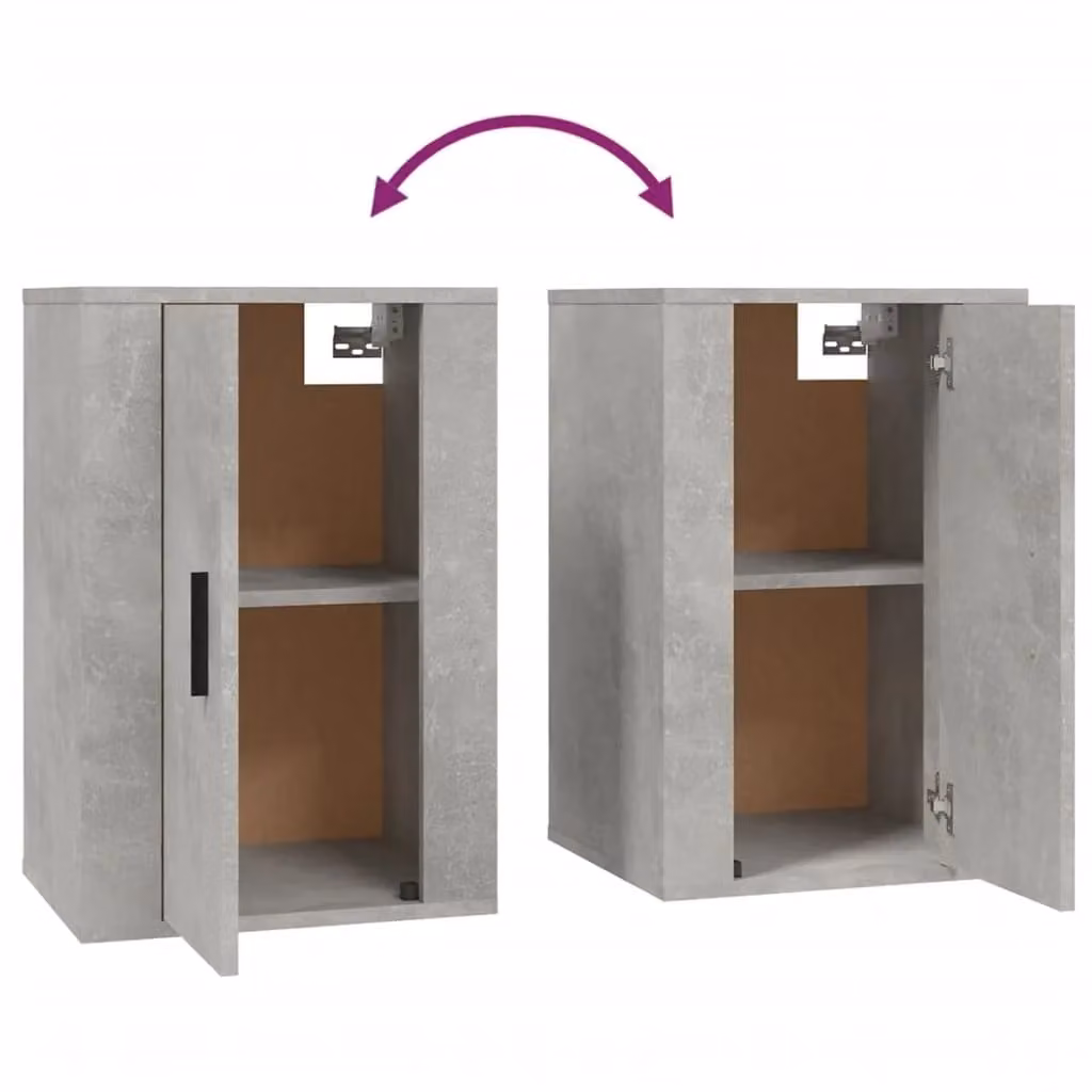 Berkfield Home Wall Mounted TV Cabinets, 2 Pack, Concrete Grey, W: 40 cm, D: 34.5 cm, H: 60 cm – 3