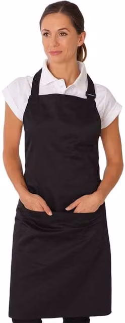 Dennys Adult Cotton Full Apron in Black