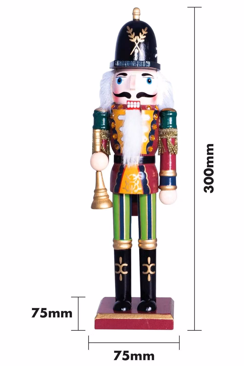 Netagon Nutcracker with Drum Christmas Decoration in Green, Red and Gold Wood Tabletop Ornament – 2