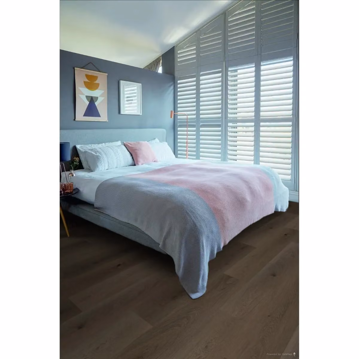 Vinyl Flooring UK Colonia Glue-Down Luxury Wood-Look Vinyl Tiles, 15 Planks, Dark Brown, Covers 3.37sqm – 2