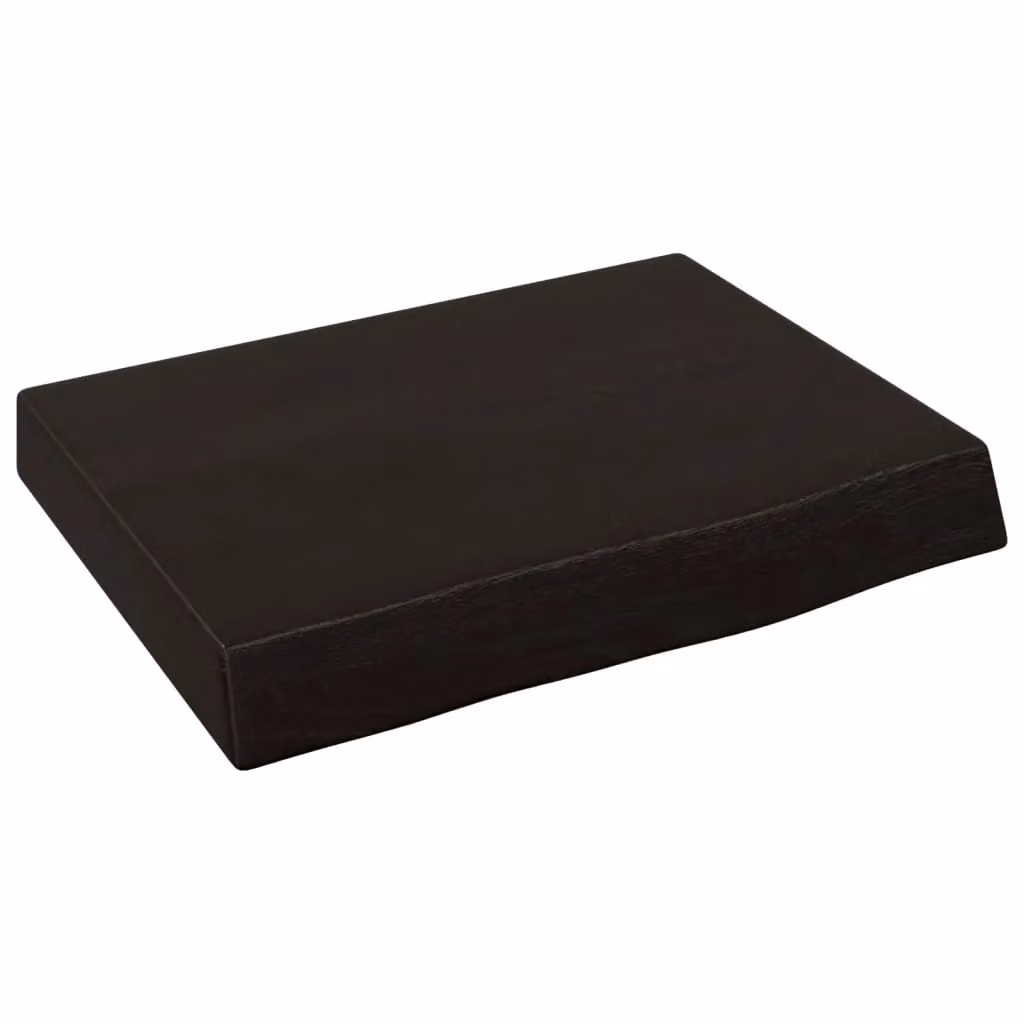 Berkfield Home Live Edge Solid Wood Bathroom Countertop in Dark Brown and Grey, W: 40 cm, D: 30 cm, H: 2-6 cm – 1