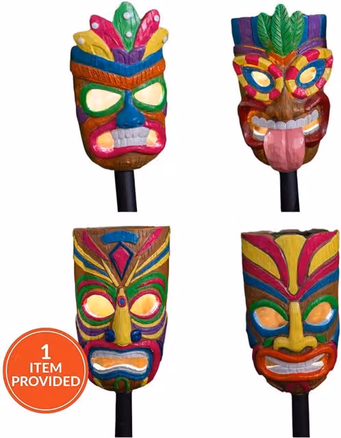Ornate Collection Solar Tiki Stake in Multicolour