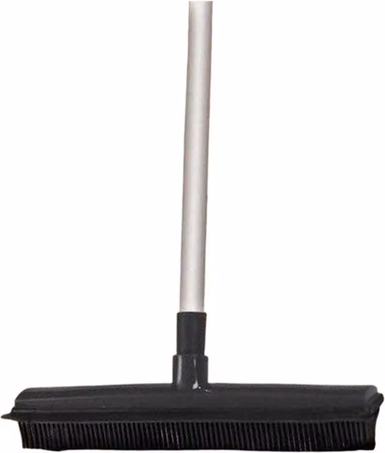 SupaHome Grey Rubber Broom with Telescopic Metal Handle