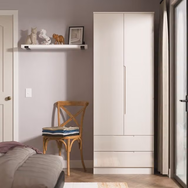 2 U Lucca Ready Assembled 2 Door 2 Drawer Wardrobe in Taupe – 1