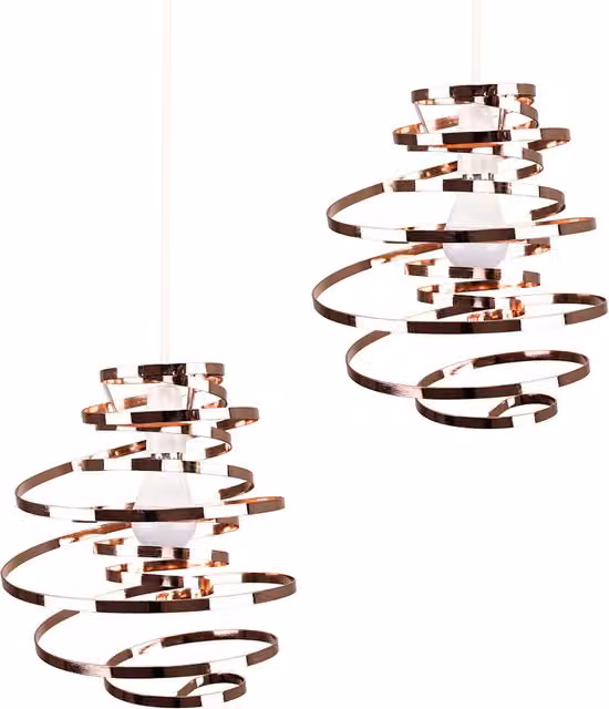 Bensson Pair of Modern Copper Metal Ceiling Pendant Shades