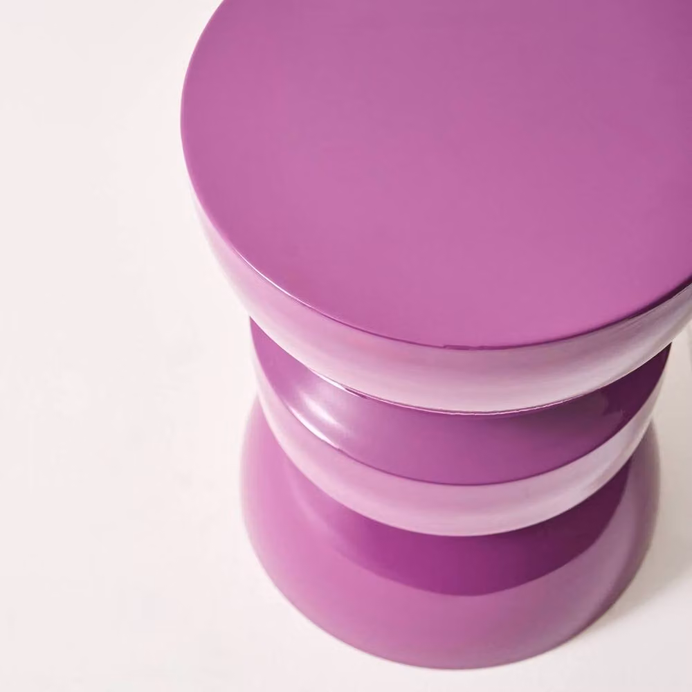 sweeek Round Metal Coffee Table, Side Table or Bedside Table with Glossy Purple Finish, W/D/H: 44.5 x 44.5 x 75 cm – 6