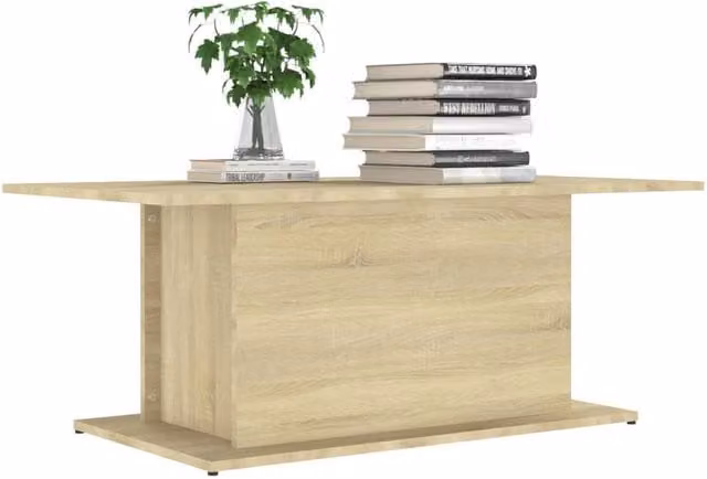 Berkfield Home Sonoma Oak Decorative Coffee Table in Beige, W/D/H: 102 x 55.5 x 40 cm – 1