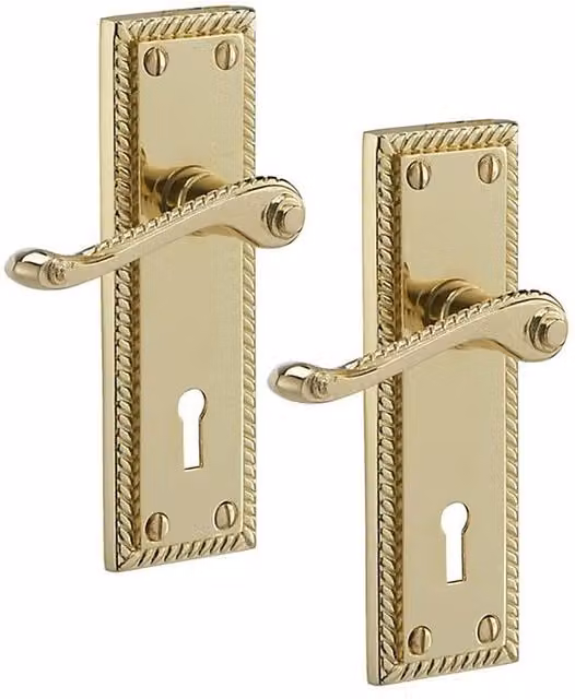 Golden Grace Brass Lever Lock Set in Gold